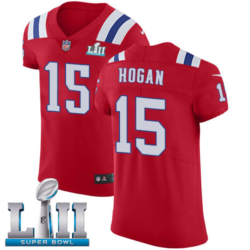 Nike Patriots #15 Chris Hogan Red Alternate Super Bowl LII Men's Stitched NFL Vapor Untouchable Elite Jersey